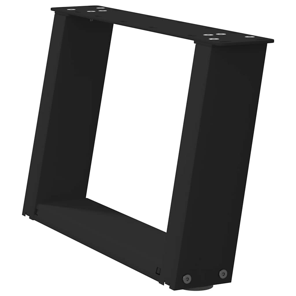 Black Steel U-Shaped Coffee Table Legs 2 pcs, Adjustable 40x30-31 cm