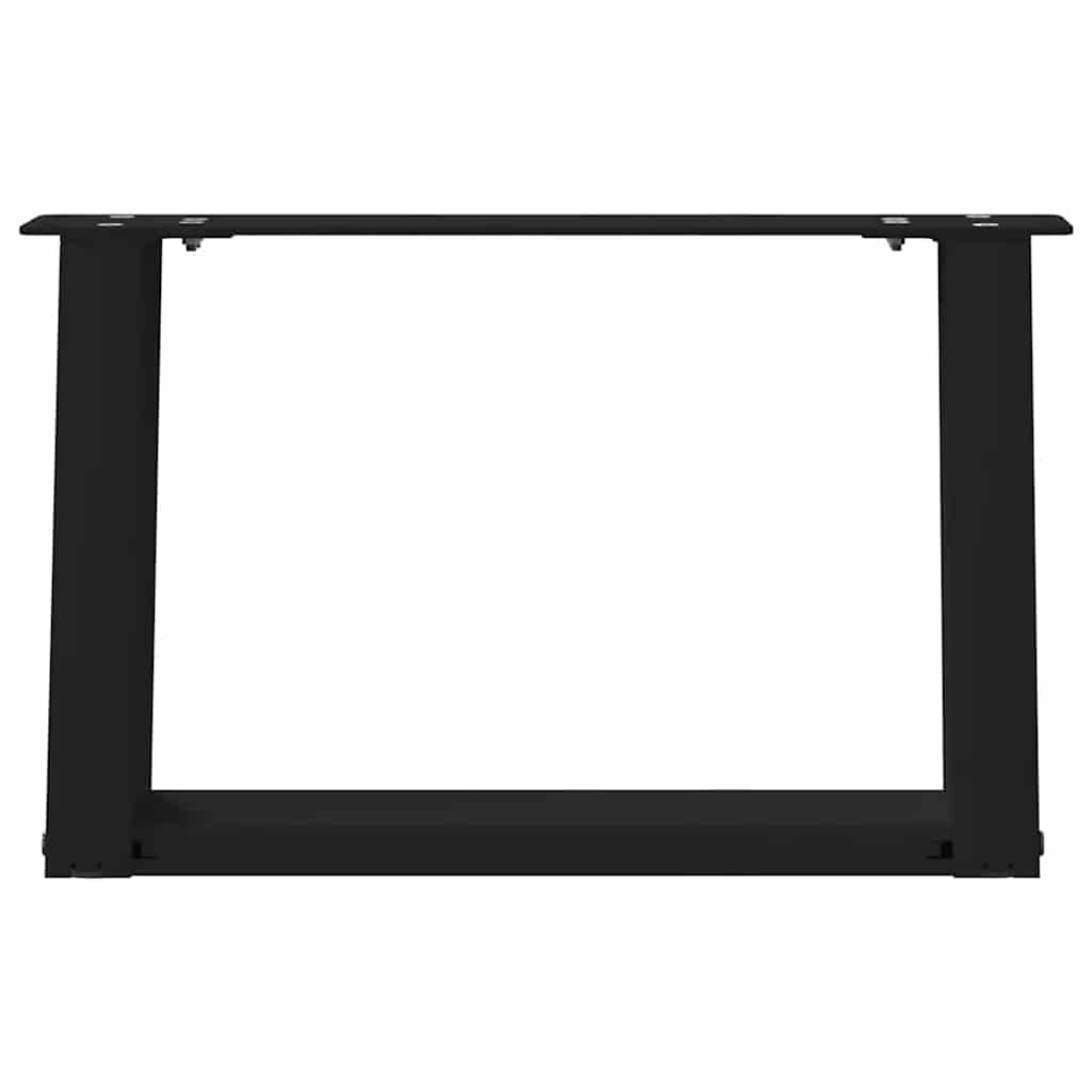 Black Steel U-Shaped Coffee Table Legs 2 pcs, Adjustable 40x30-31 cm