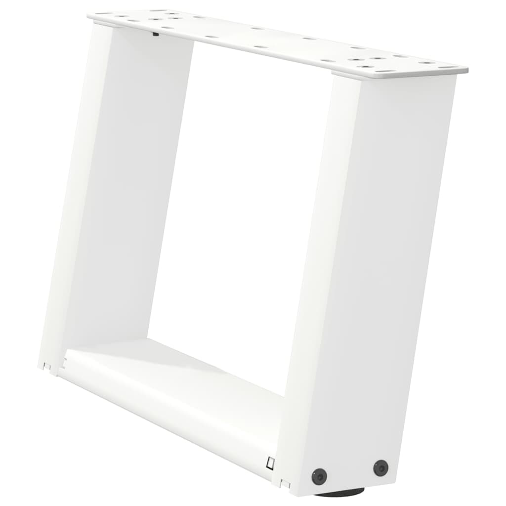 White Steel U-Shaped Coffee Table Legs 2pcs 40x(30-31)cm