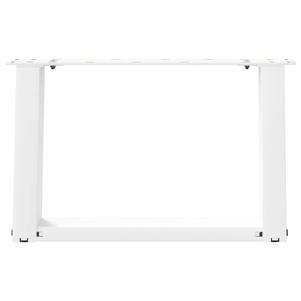 White Steel U-Shaped Coffee Table Legs 2pcs 40x(30-31)cm