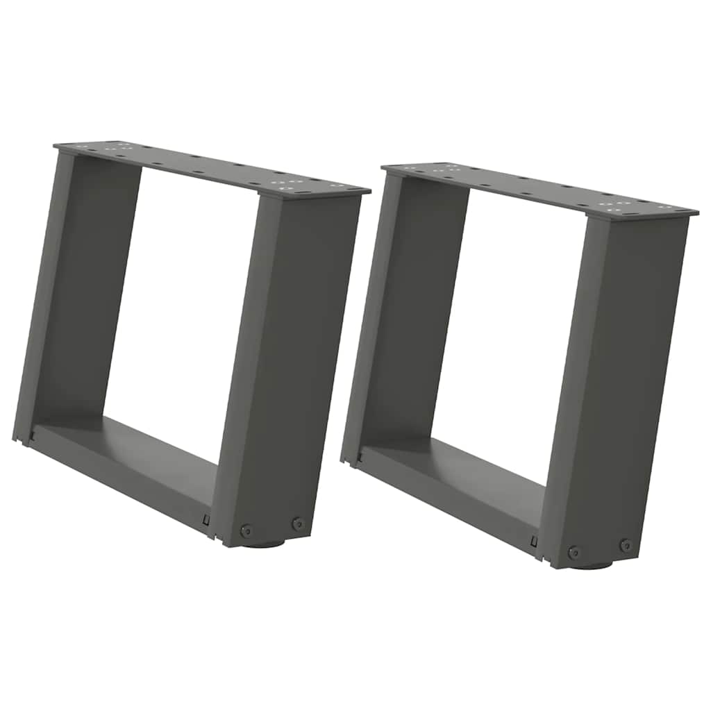 Anthracite Steel U-Shaped Coffee Table Legs (2 pcs) 40x30-31 cm