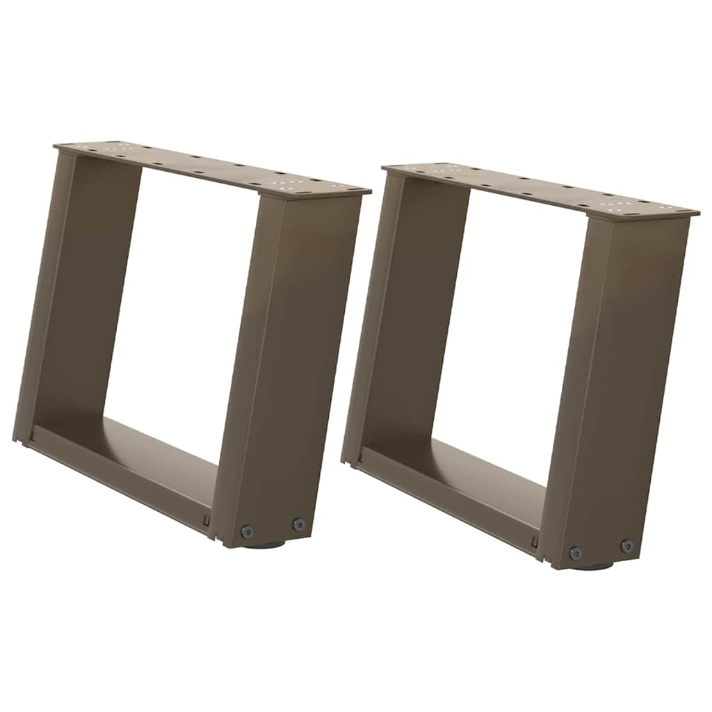 U-Shaped Natural Steel Coffee Table Legs 2 pcs, 40x(30-31) cm