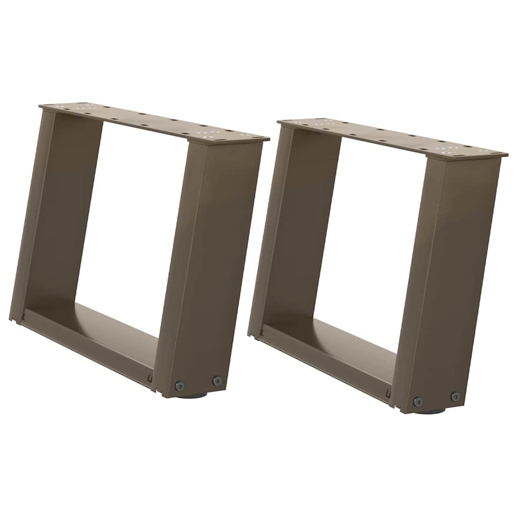 Natural Steel U-Shaped Coffee Table Legs, 50x(30-31) cm, 2 pcs