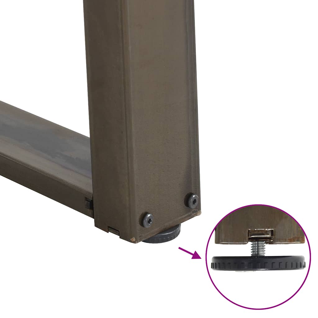 Natural Steel U-Shaped Coffee Table Legs, 50x(30-31) cm, 2 pcs