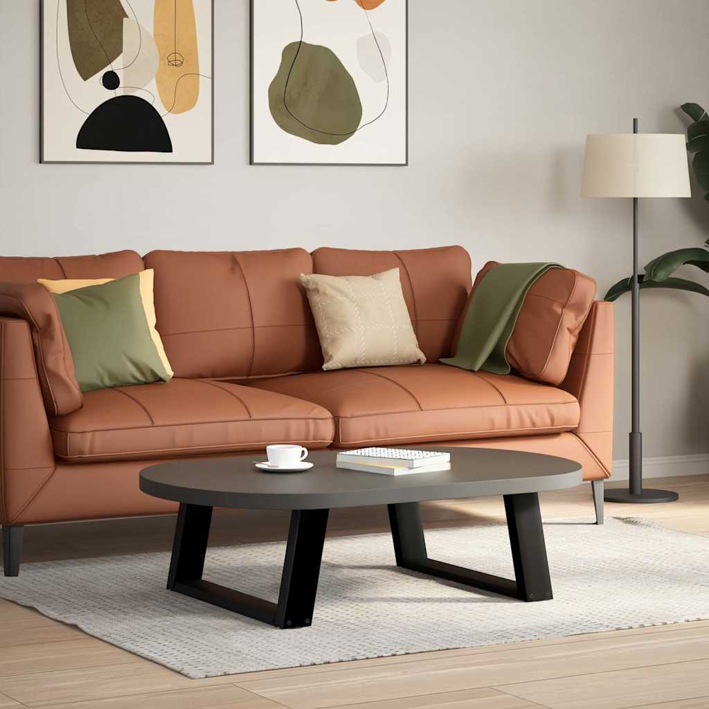 Black Steel U-Shaped Coffee Table Legs, 2 Pcs, 60x30-31 cm