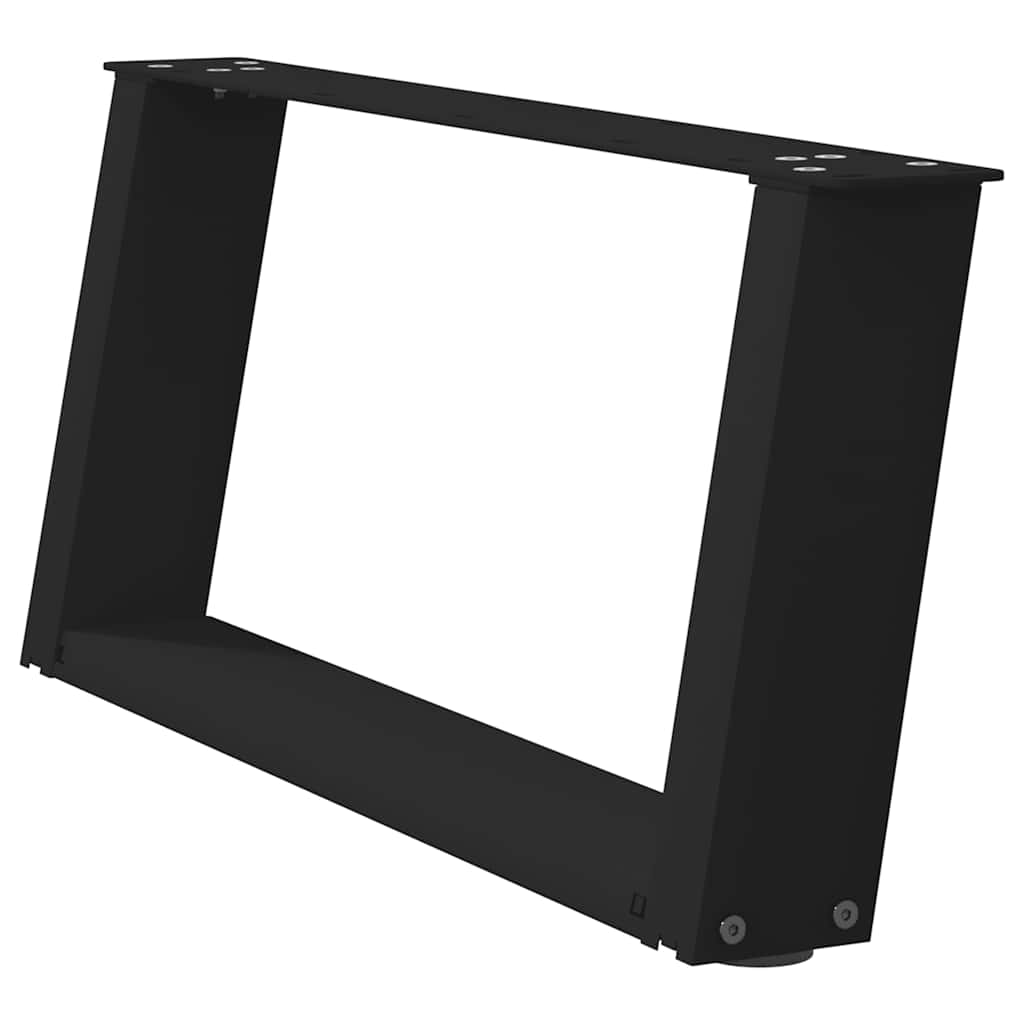 Black Steel U-Shaped Coffee Table Legs, 2 Pcs, 60x30-31 cm