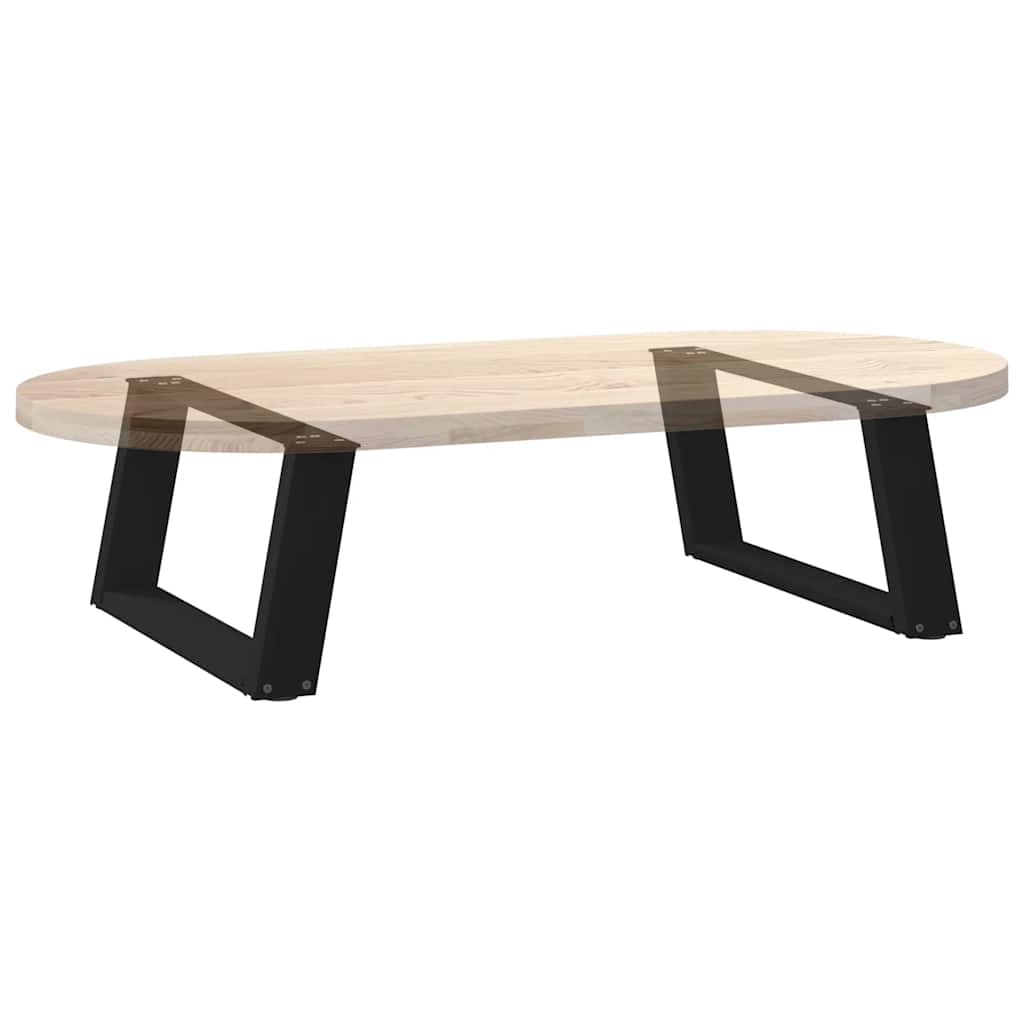 Black Steel U-Shaped Coffee Table Legs, 2 Pcs, 60x30-31 cm
