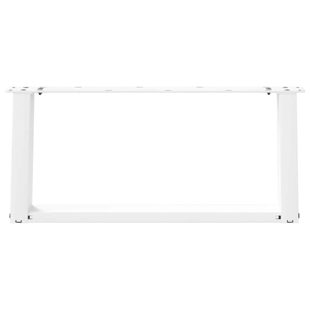 White Steel U-Shaped Coffee Table Legs - Set of 2, 60x30-31 cm