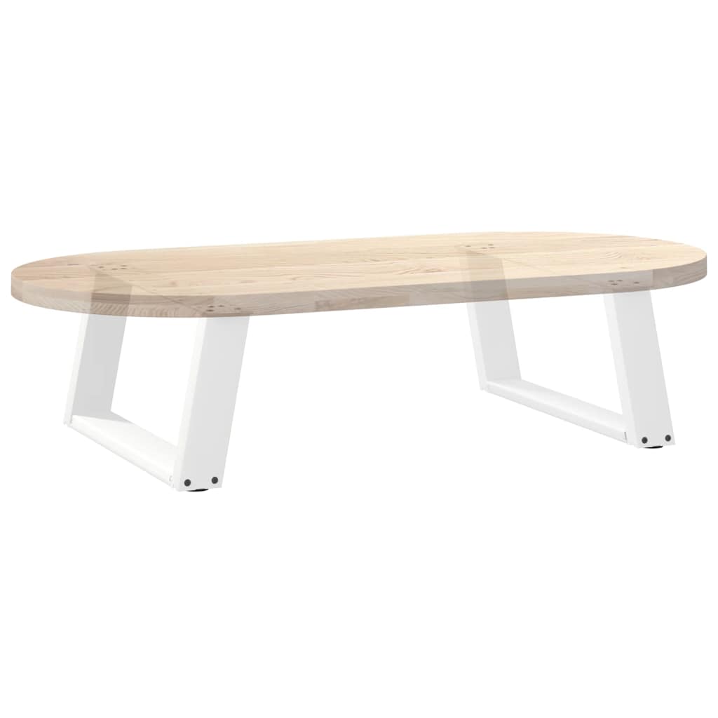 White Steel U-Shaped Coffee Table Legs - Set of 2, 60x30-31 cm