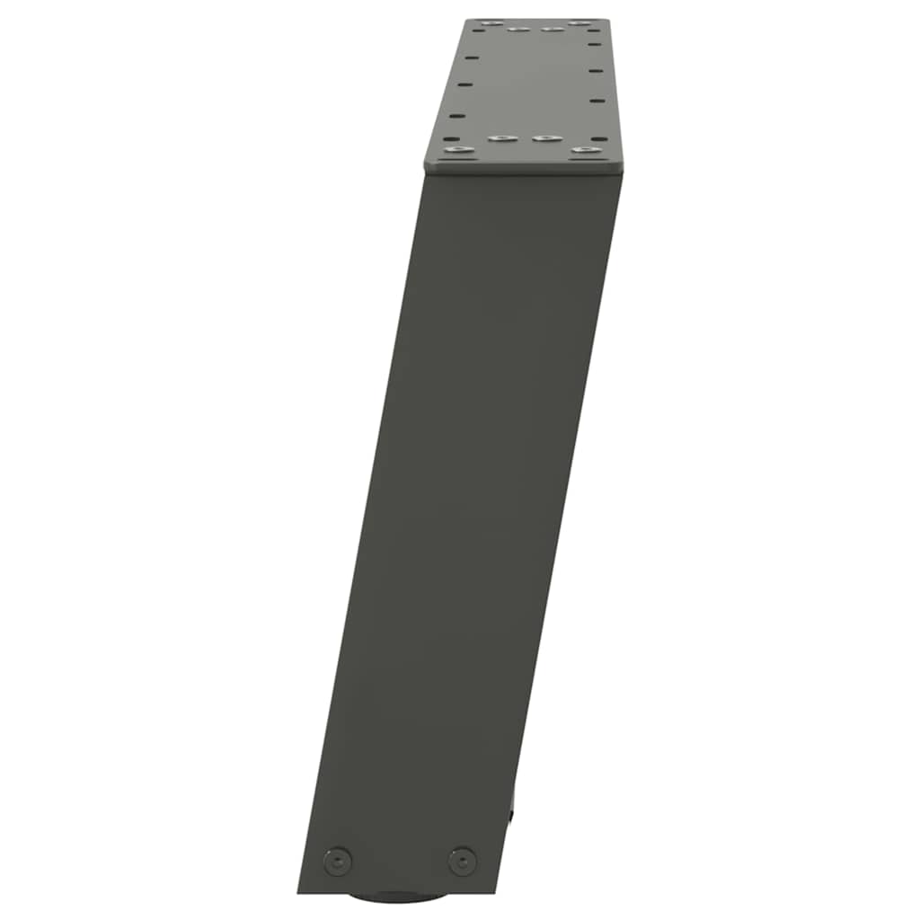 Anthracite Steel U-Shaped Coffee Table Legs, 60x(30-31)cm, 2 Pcs
