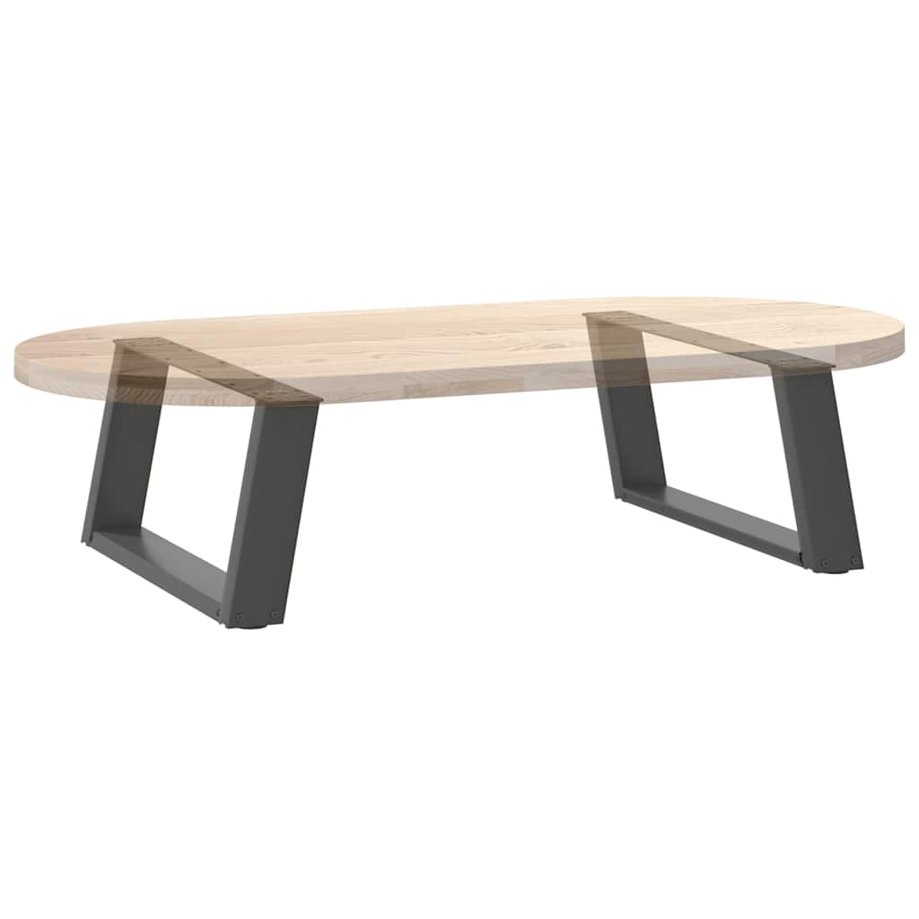 Anthracite Steel U-Shaped Coffee Table Legs, 60x(30-31)cm, 2 Pcs