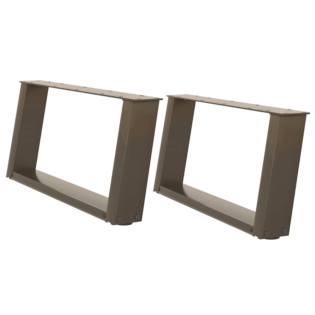 Natural Steel U-Shaped Coffee Table Legs, 2pcs, 60x30-31 cm