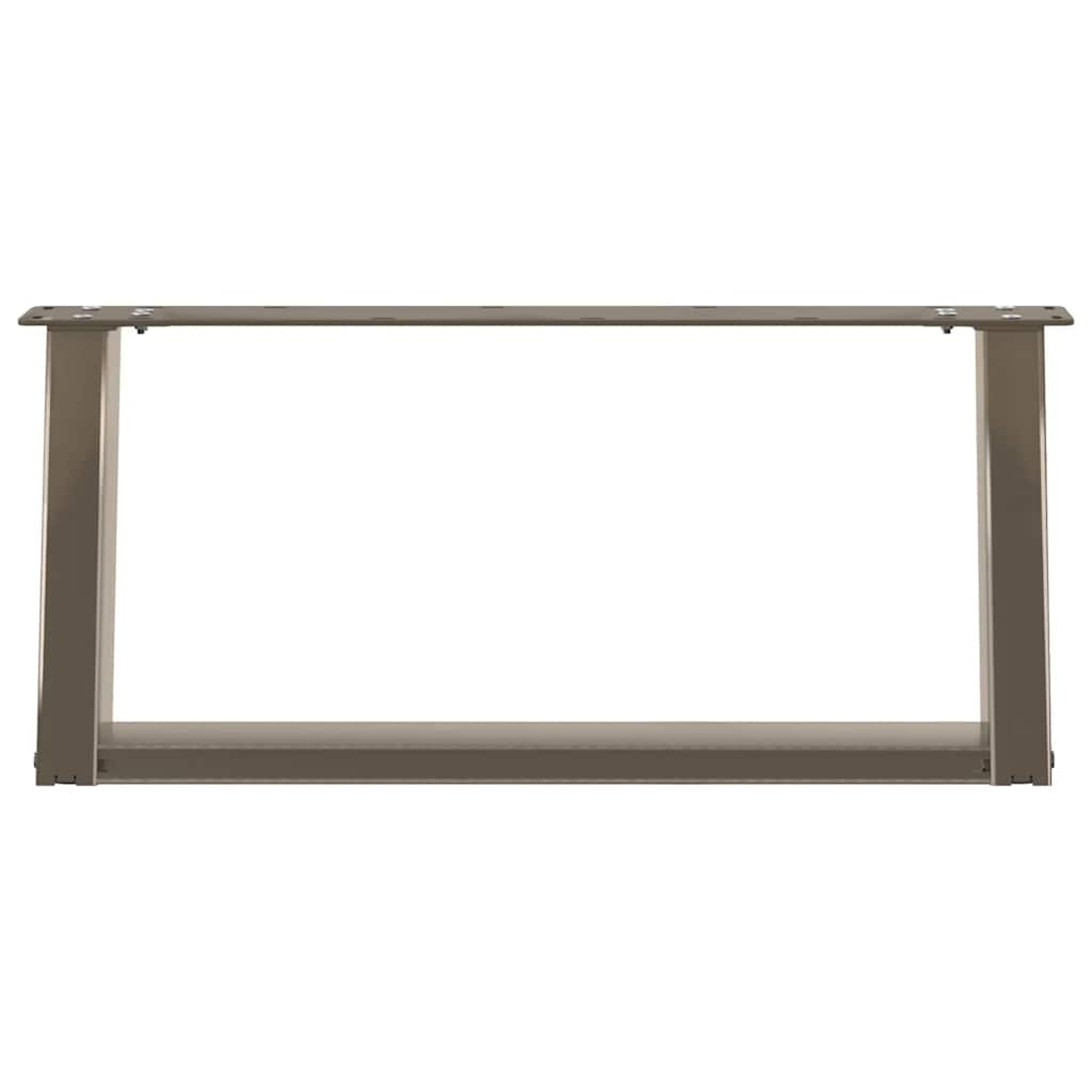 Natural Steel U-Shaped Coffee Table Legs, 2pcs, 60x30-31 cm