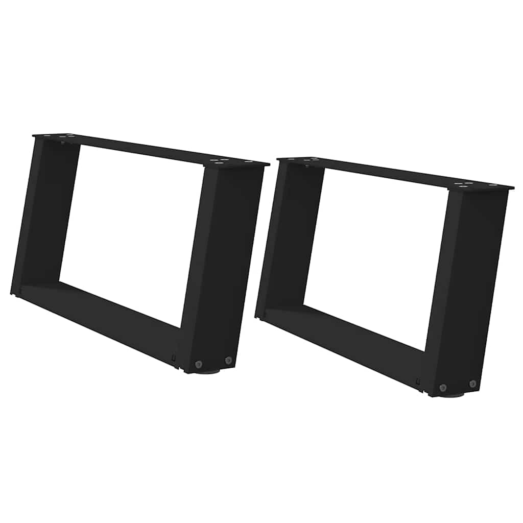 U-Shaped Black Steel Coffee Table Legs (2 pcs) 70x(30-31) cm