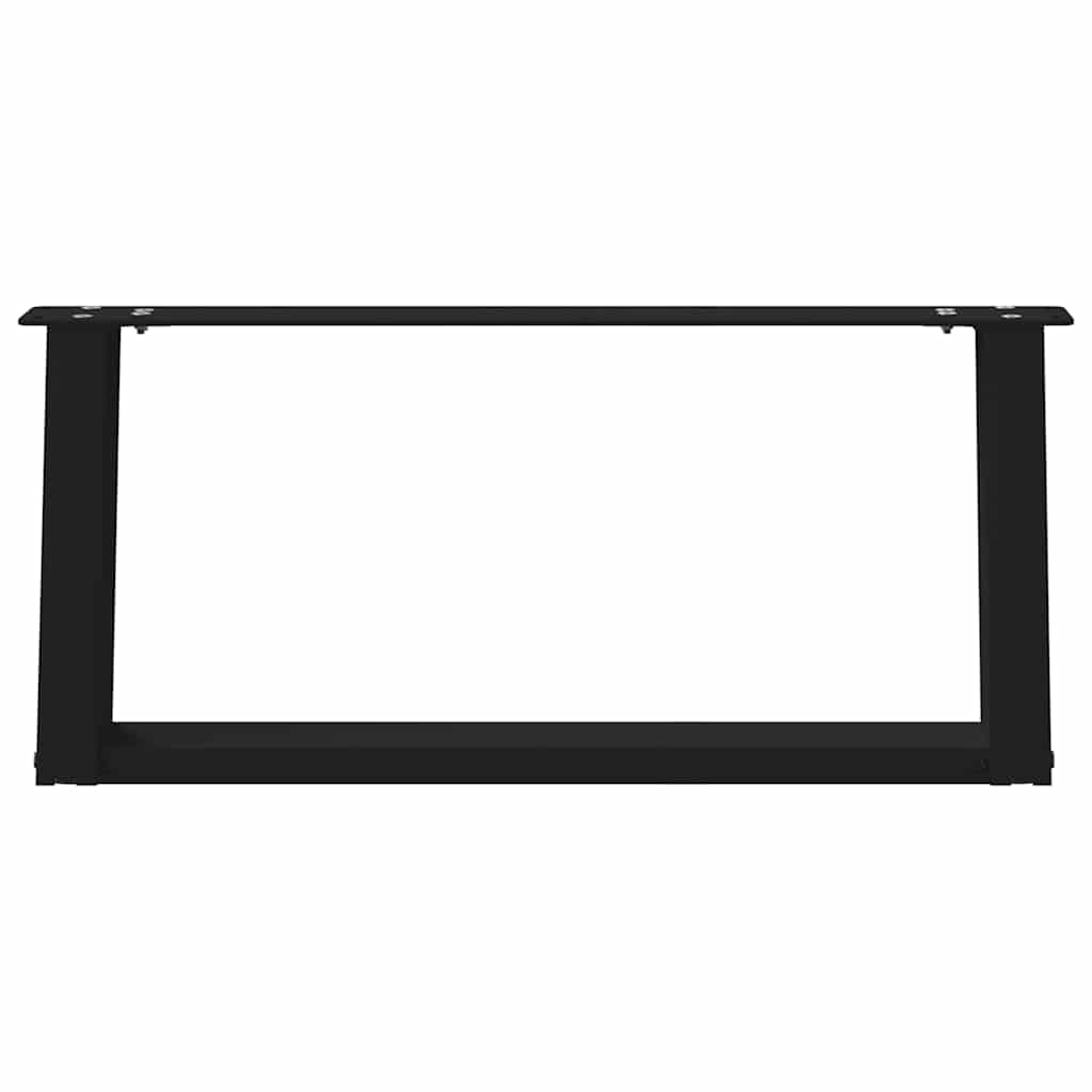 U-Shaped Black Steel Coffee Table Legs (2 pcs) 70x(30-31) cm