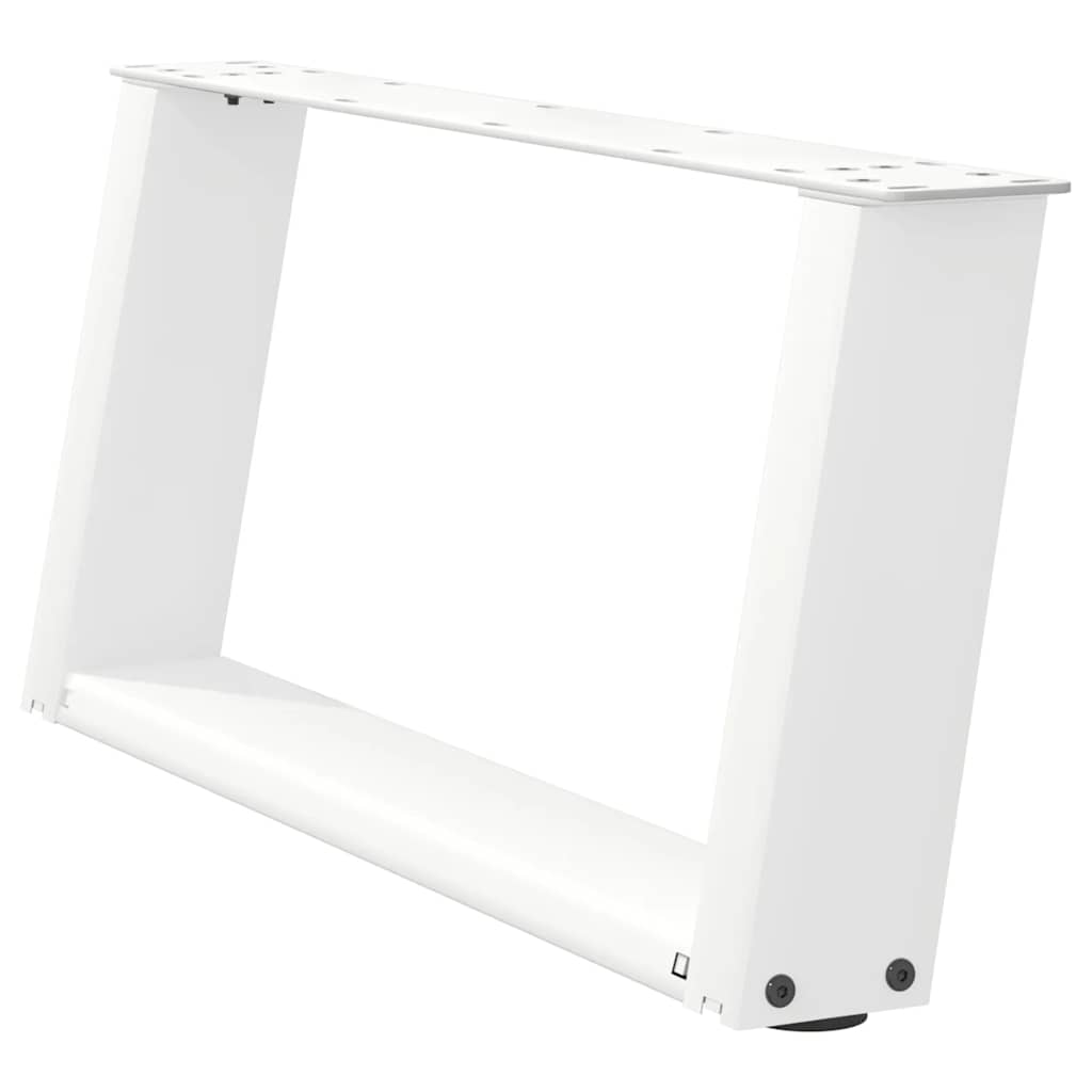 White U-Shaped Steel Coffee Table Legs - 2 pcs, 70x30-31 cm