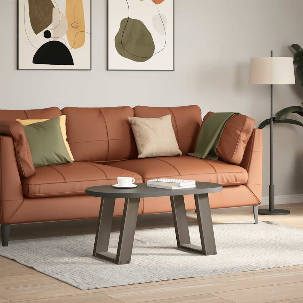 Natural Steel U-Shaped Coffee Table Legs 2 Pcs 38x(42-43) cm