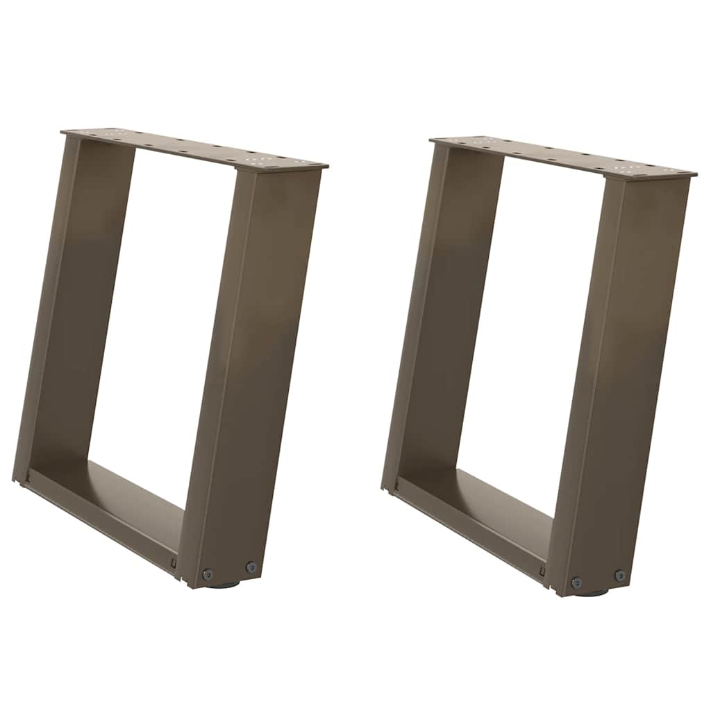 Natural Steel U-Shaped Coffee Table Legs 2pcs, 50x43cm Adjustable