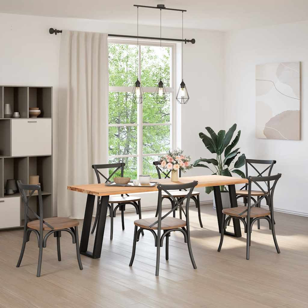 Black U-Shaped Steel Console Table Legs, 2pcs, Adjustable 28x72-73cm