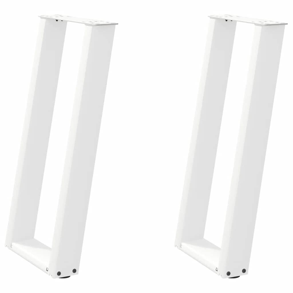 White Steel U-Shaped Console Table Legs, 28x(72-73) cm, 2 Pcs