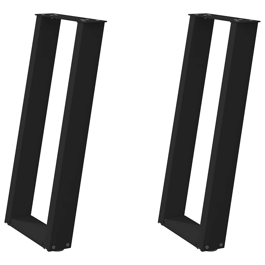 Black Steel U-Shaped Console Table Legs, 2 pcs, 38x(72-73) cm
