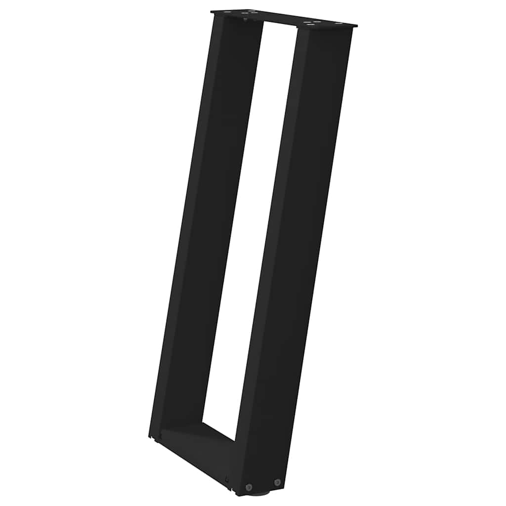 Black Steel U-Shaped Console Table Legs, 2 pcs, 38x(72-73) cm