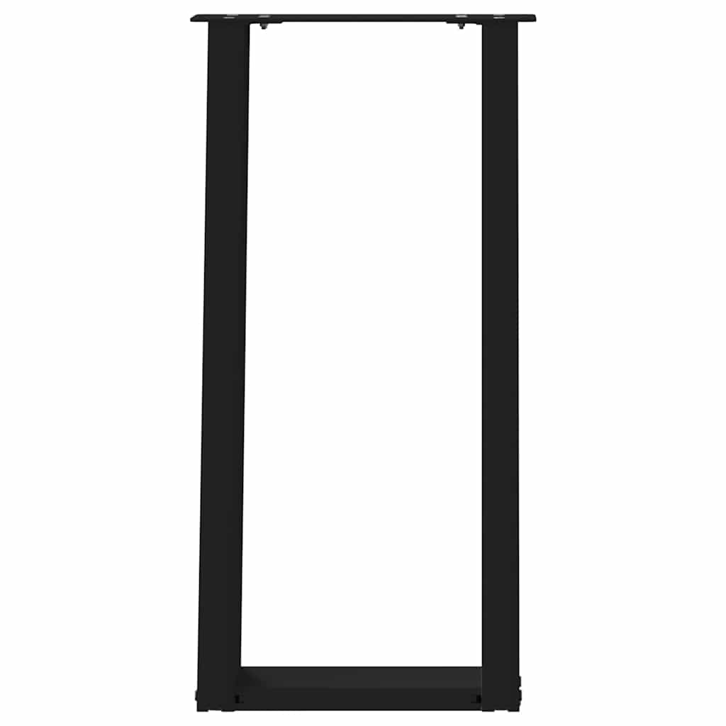 Black Steel U-Shaped Console Table Legs, 2 pcs, 38x(72-73) cm