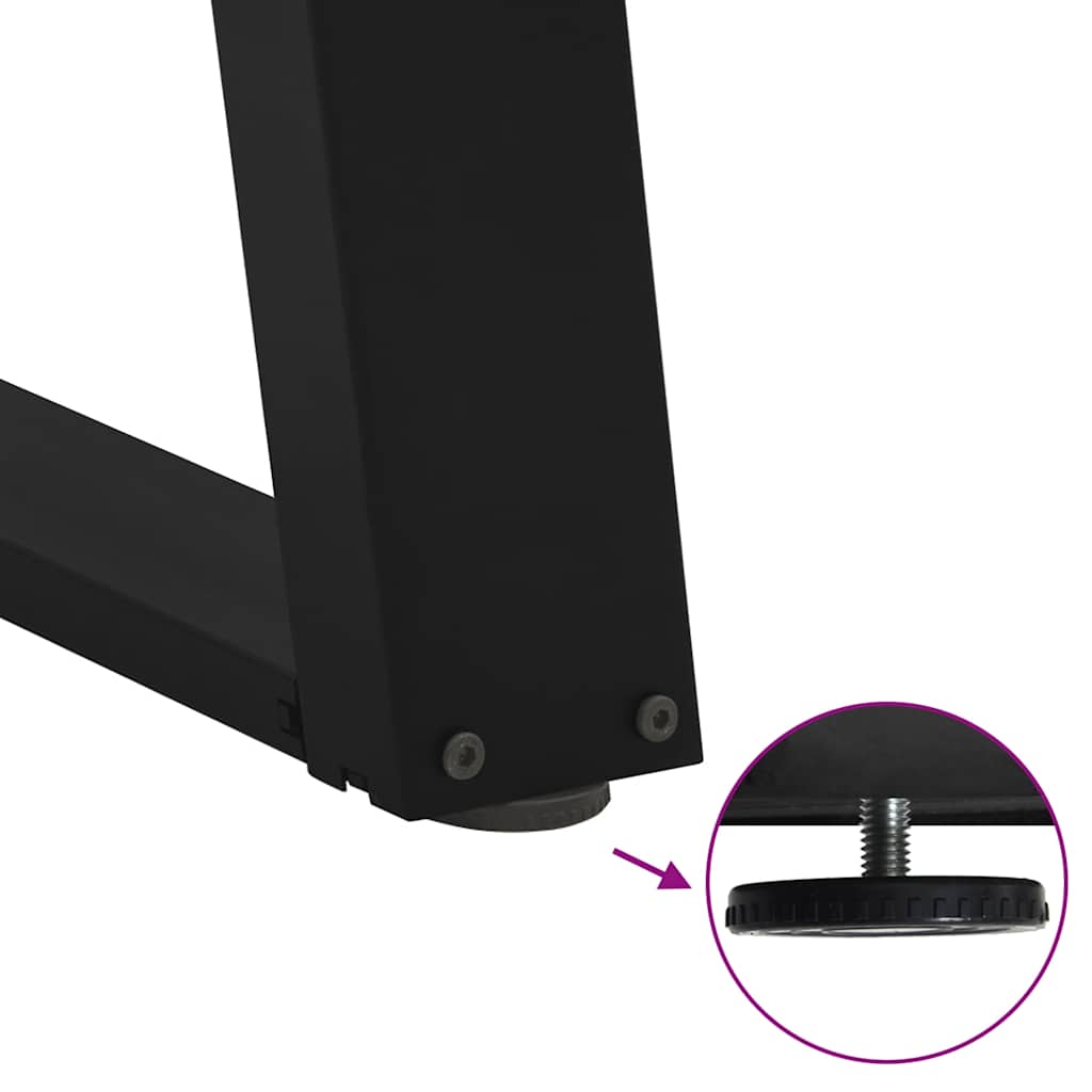 Black Steel U-Shaped Console Table Legs, 2 pcs, 38x(72-73) cm