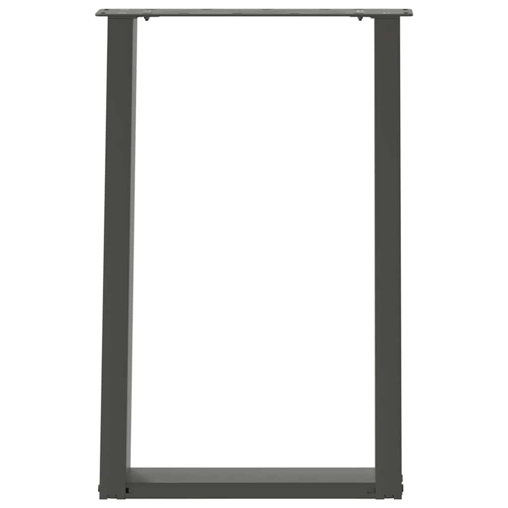 U-Shaped Anthracite Steel Dining Table Legs 2 pcs, Adjustable Height