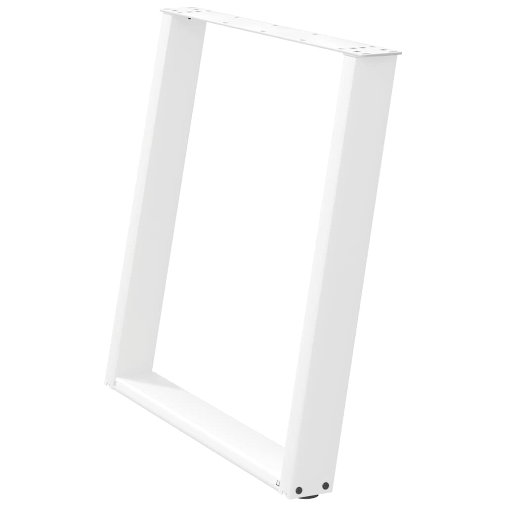 White Steel U-Shaped Dining Table Legs (2 pcs, 70x72-73cm)