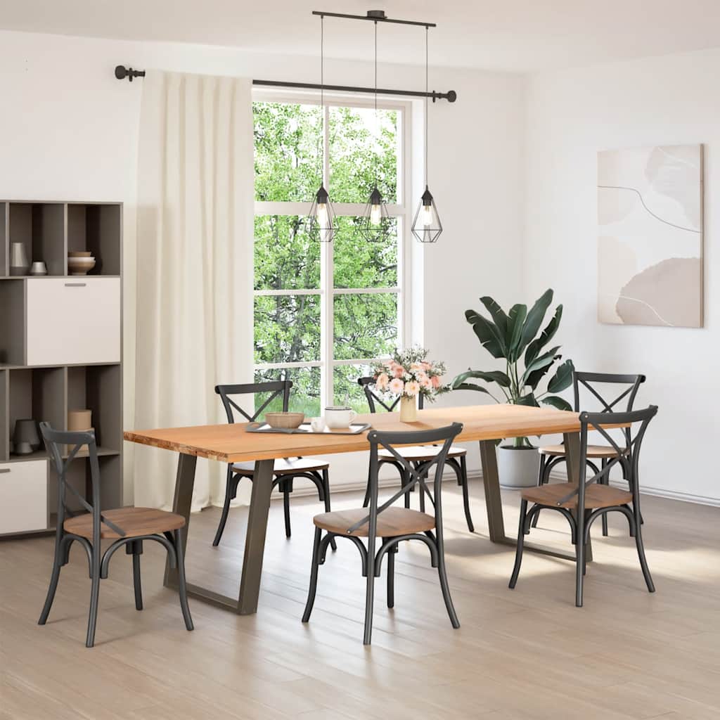 Natural Steel U-Shaped Dining Table Legs - Set of 2, Adjustable 70cm