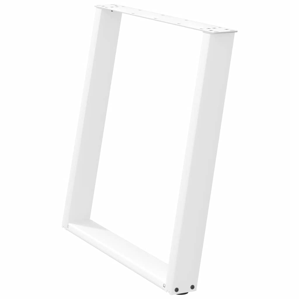 White U-Shaped Steel Dining Table Legs, 2 Pcs, 80x(72-73) cm