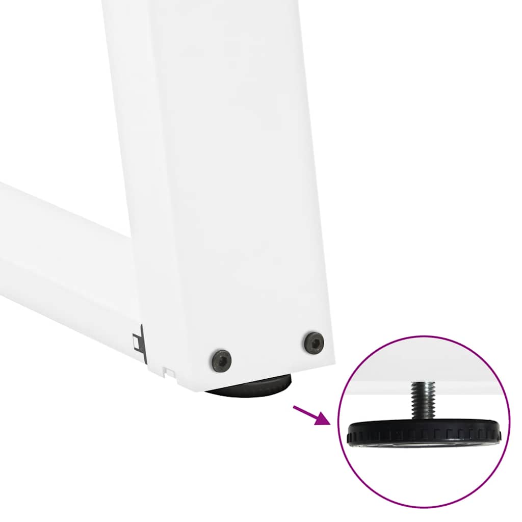 White U-Shaped Steel Dining Table Legs, 2 Pcs, 80x(72-73) cm