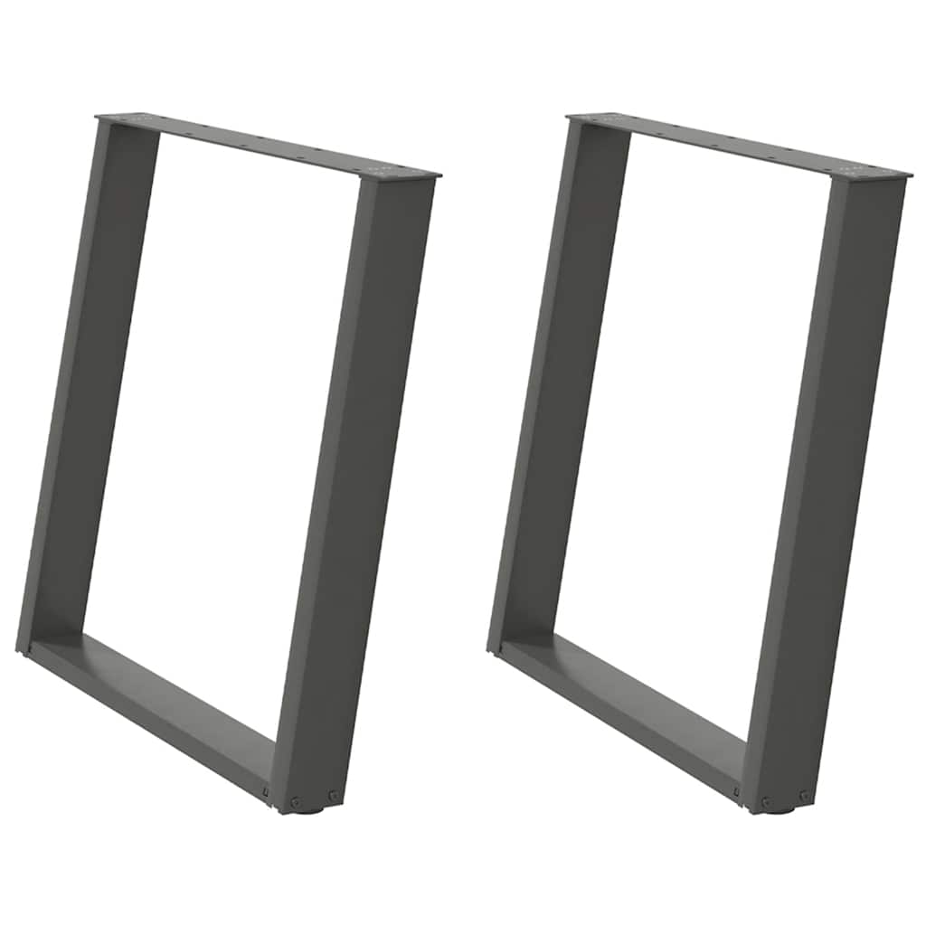 U-Shaped Anthracite Steel Dining Table Legs 2pcs, 80x72-73 cm