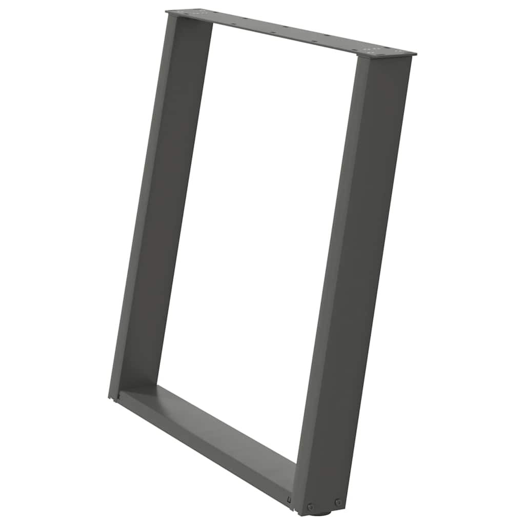U-Shaped Anthracite Steel Dining Table Legs 2pcs, 80x72-73 cm