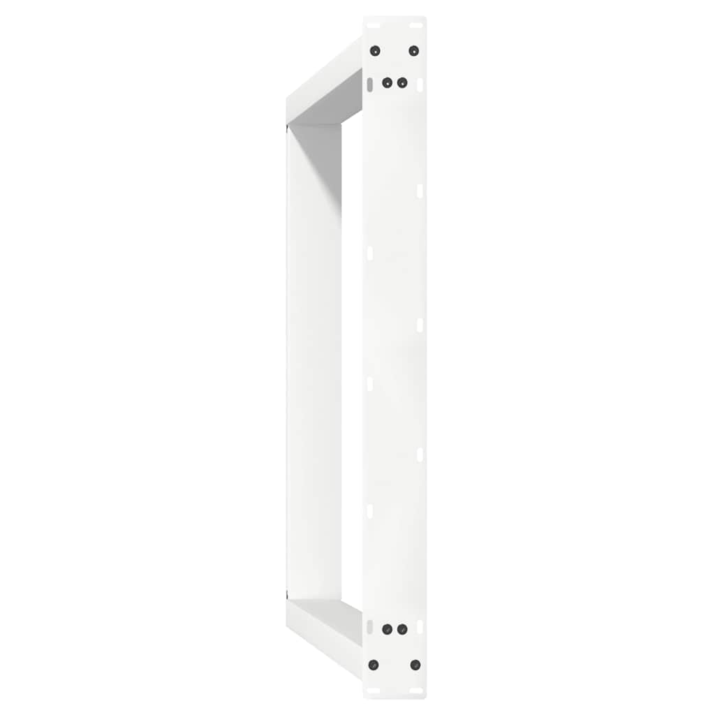 White Steel U-Shaped Dining Table Legs, 2 pcs, Adjustable 90x72-73 cm