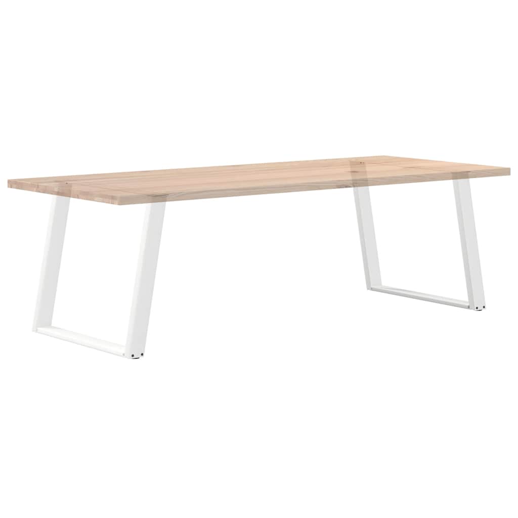 White Steel U-Shaped Dining Table Legs, 2 pcs, Adjustable 90x72-73 cm