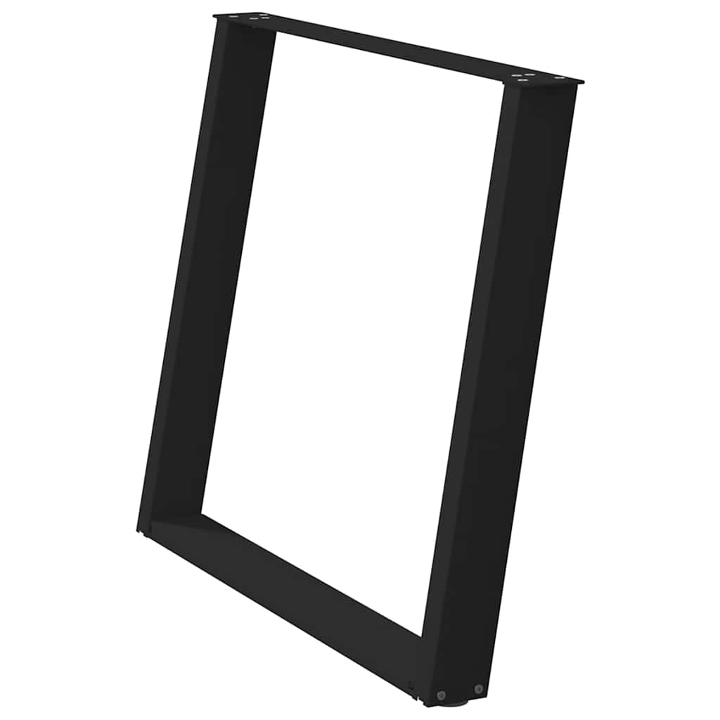 Black Steel U-Shaped Dining Table Legs 2 Pcs 100x72-73 cm