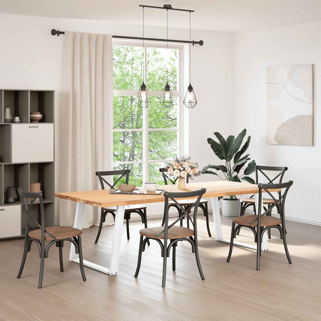 White Steel U-Shaped Dining Table Legs 2pcs, Adjustable 100cm