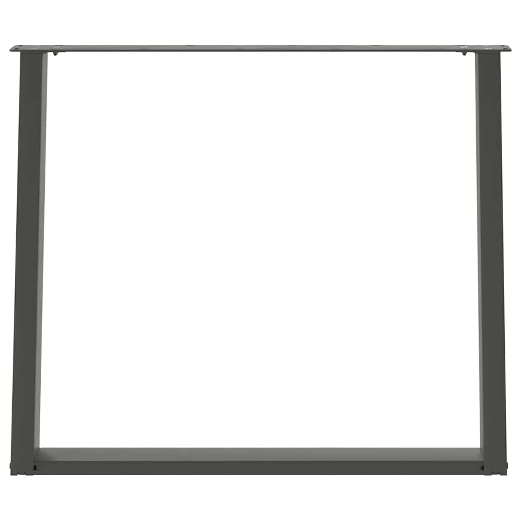 Anthracite Steel U-Shaped Dining Table Legs, 2pcs, Adjustable 100cm