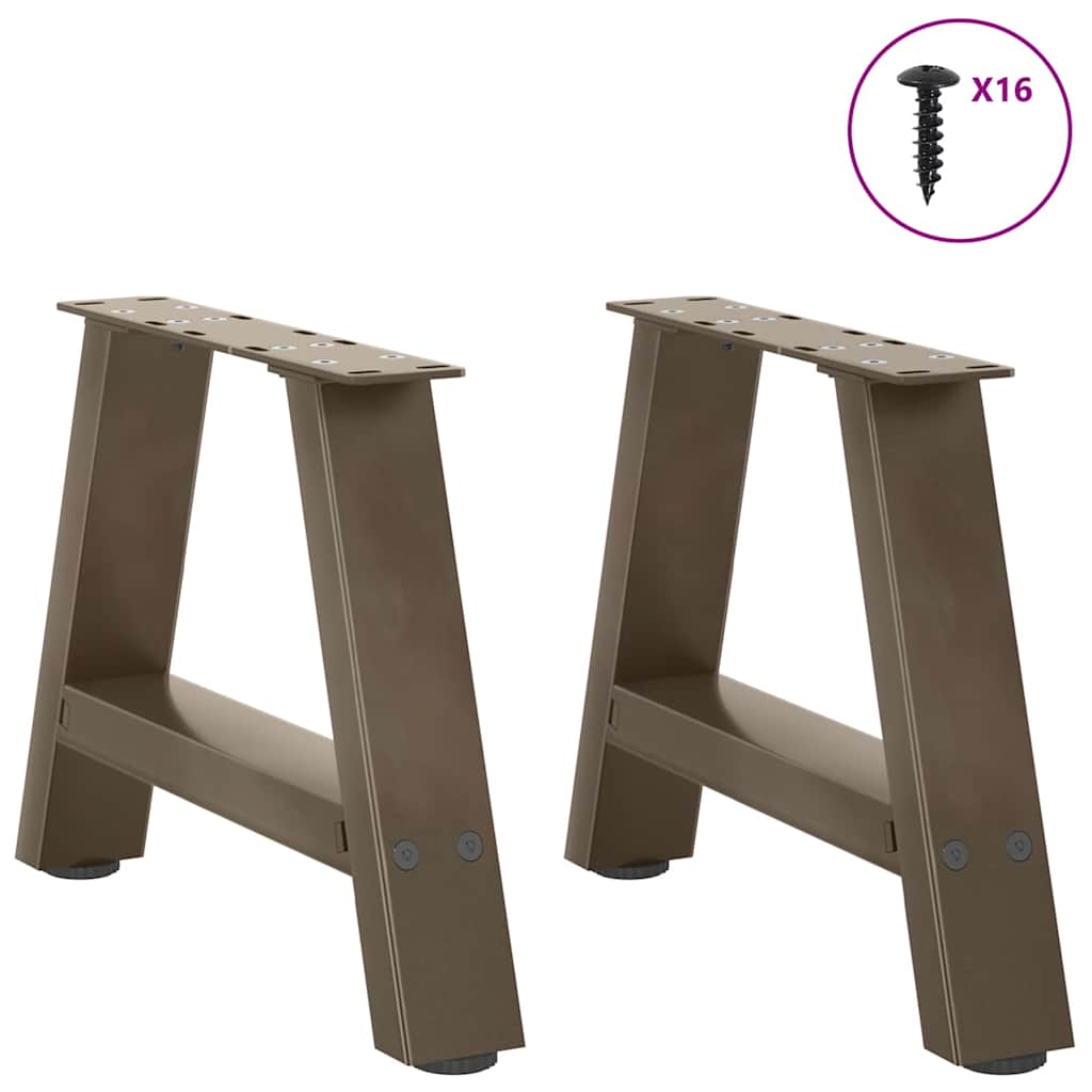 Steel A-Shaped Coffee Table Legs, 2 Pcs, 30x(30-31) cm