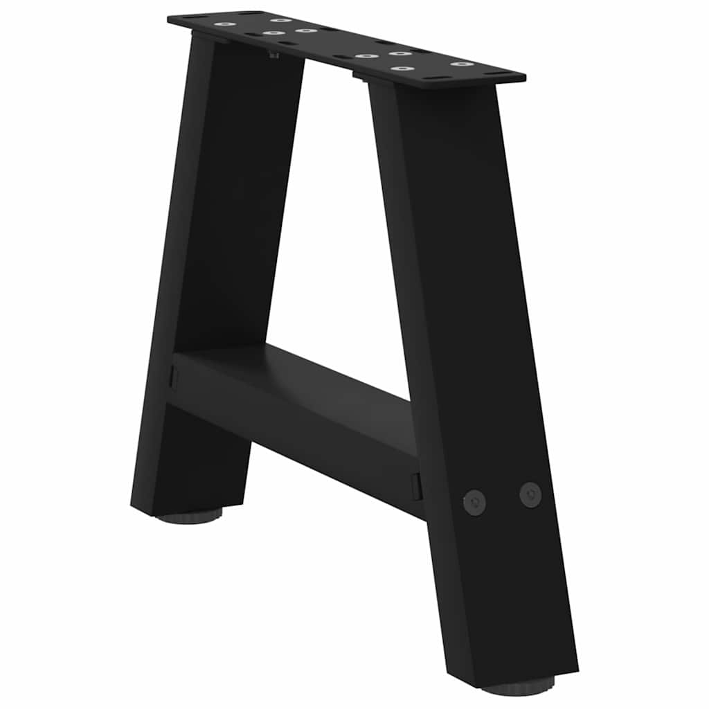 A-Shaped Black Steel Coffee Table Legs, Set of 2, Adjustable 40x30-31 cm