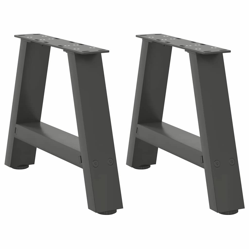 Anthracite Steel A-Shaped Coffee Table Legs 2 pcs, Adjustable 40x30-31cm