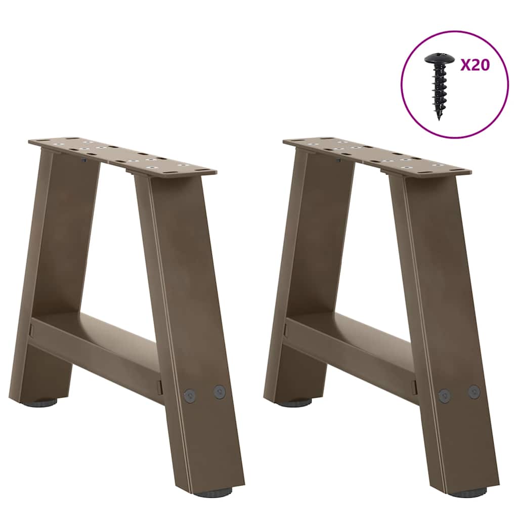 A-Shape Steel Coffee Table Legs Set, 2 pcs, 40x(30-31) cm