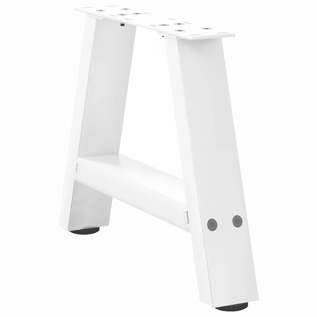 White Steel A-Shaped Coffee Table Legs, 2pcs, Adjustable 50x30-31cm