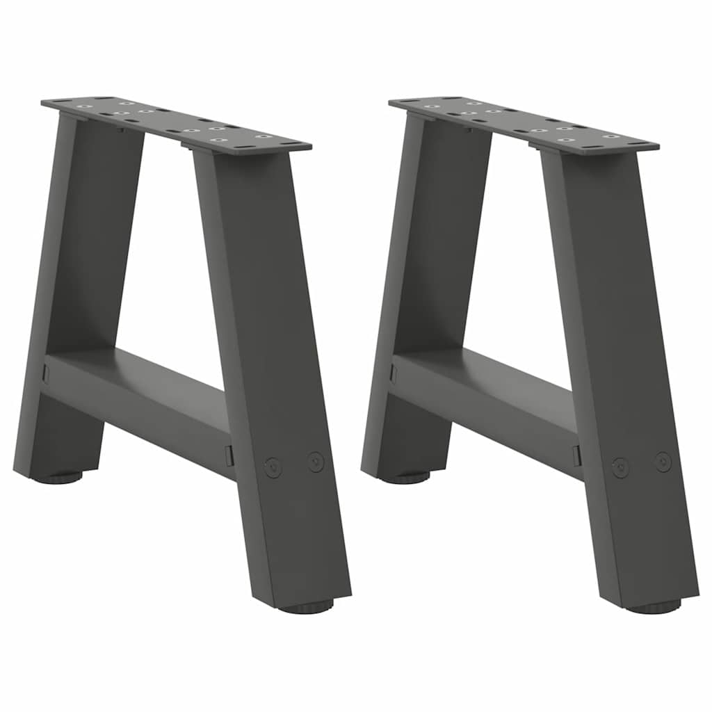 Anthracite Steel A-Shaped Coffee Table Legs 2pcs, Adjustable 50x30-31 cm