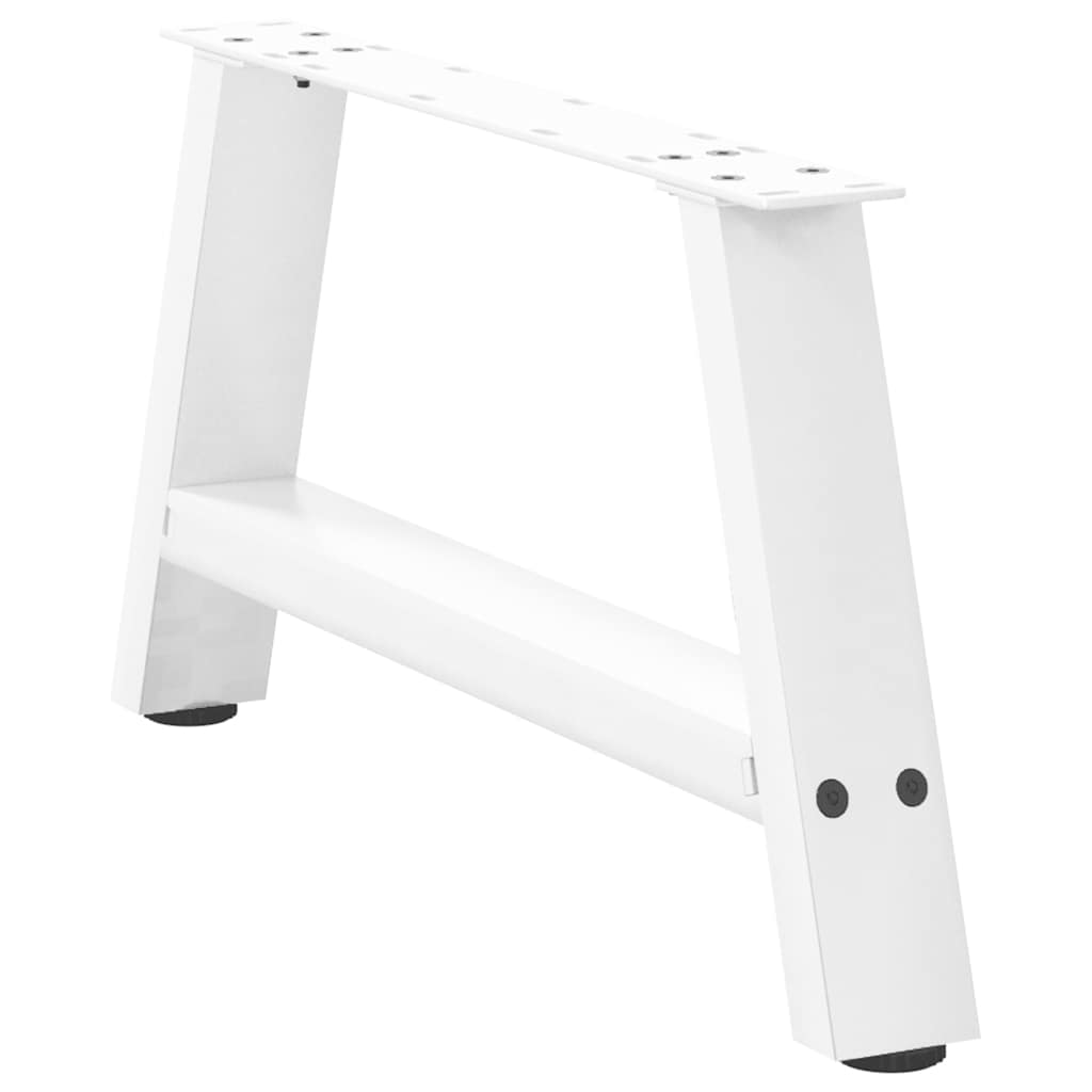 White Steel A-Shaped Coffee Table Legs, 2 Pcs, 60x(30-31) cm