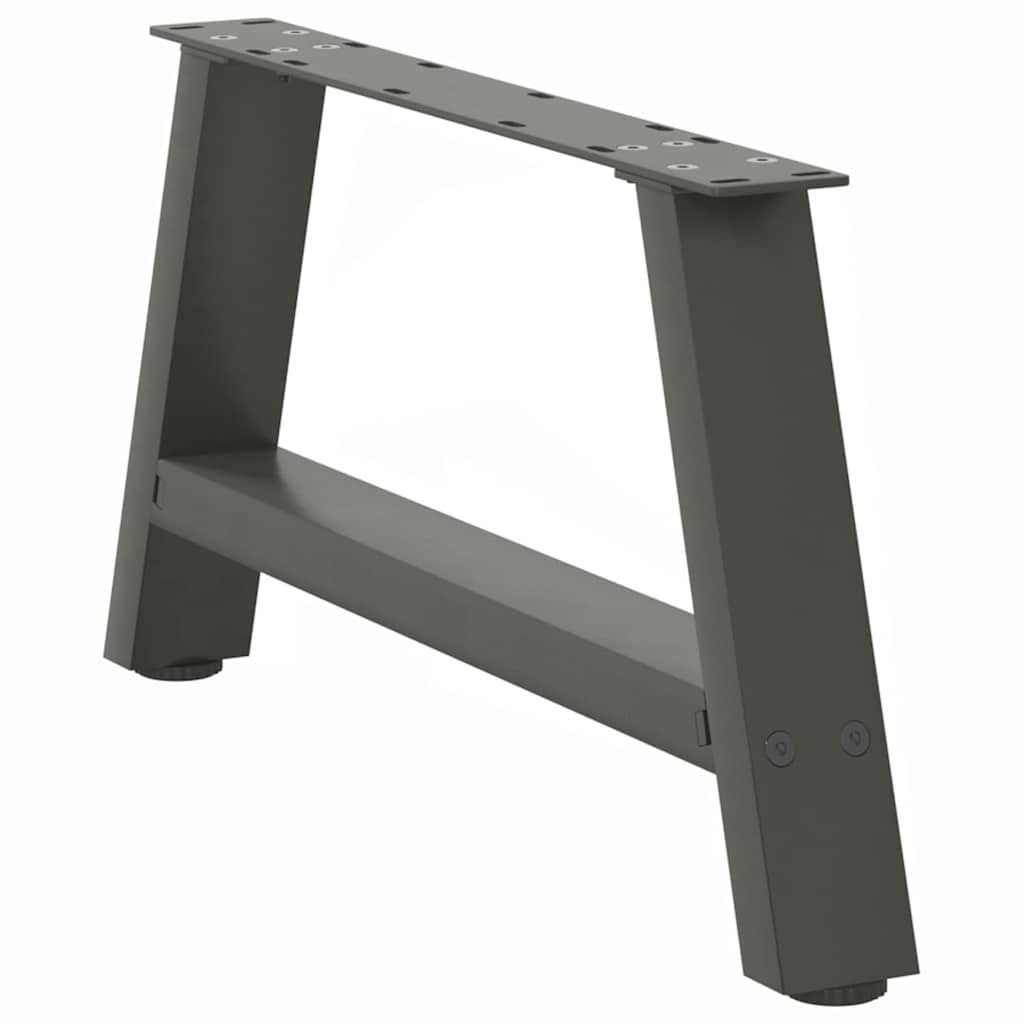Anthracite Steel A-Shaped Coffee Table Legs, 2 pcs, 60x(30-31) cm