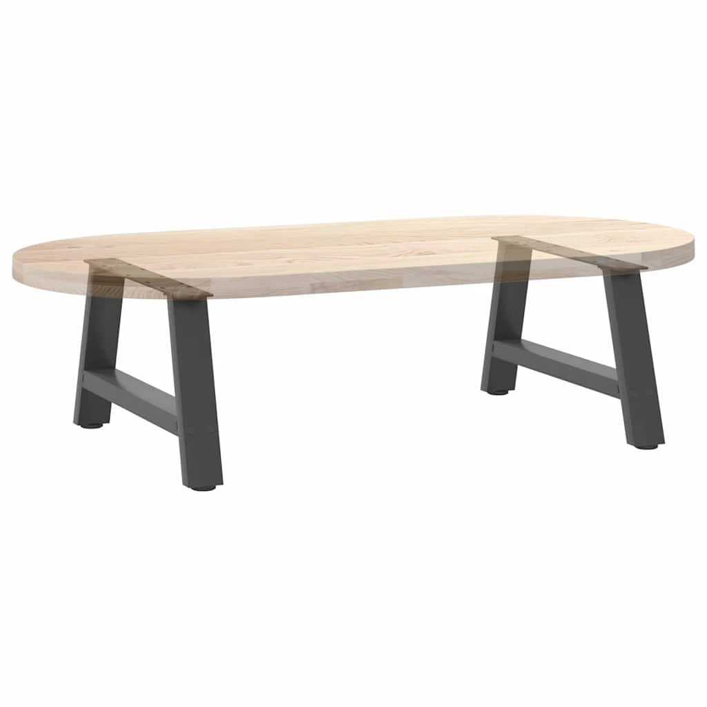 Anthracite Steel A-Shaped Coffee Table Legs, 2 pcs, 60x(30-31) cm