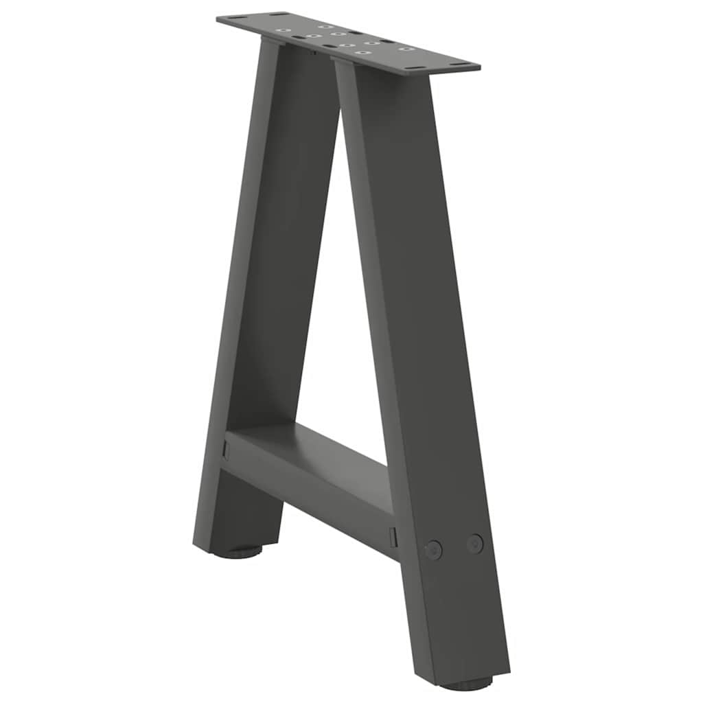 Anthracite Steel A-Shaped Coffee Table Legs, 2pcs, Adjustable 38x42-43cm